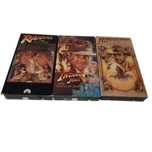 Vtg VHS Lot 3 Indiana Jones Raiders of the Lost‎ Ark Temple of Doom Last Crusade